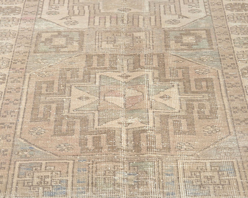 13 Ft Vintage Brown Persian Style Hand Knotted Low Pile Wool Runner Rug